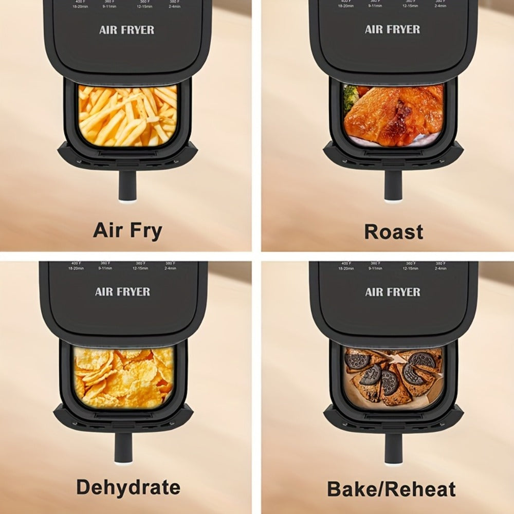 Air Fryer 5 Quart 8-in-1 Electric Hot Air Oven 1350W with LED Touchscreen & 360° Hot Air Circulation