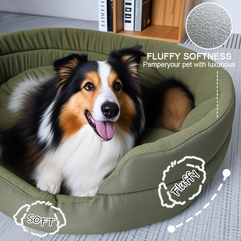 Orthopedic Dog Bed for Large Dogs – Plush Sherpa Removable Washable Cover, Memory Foam Support Pet Sofa Mat for All Seasons