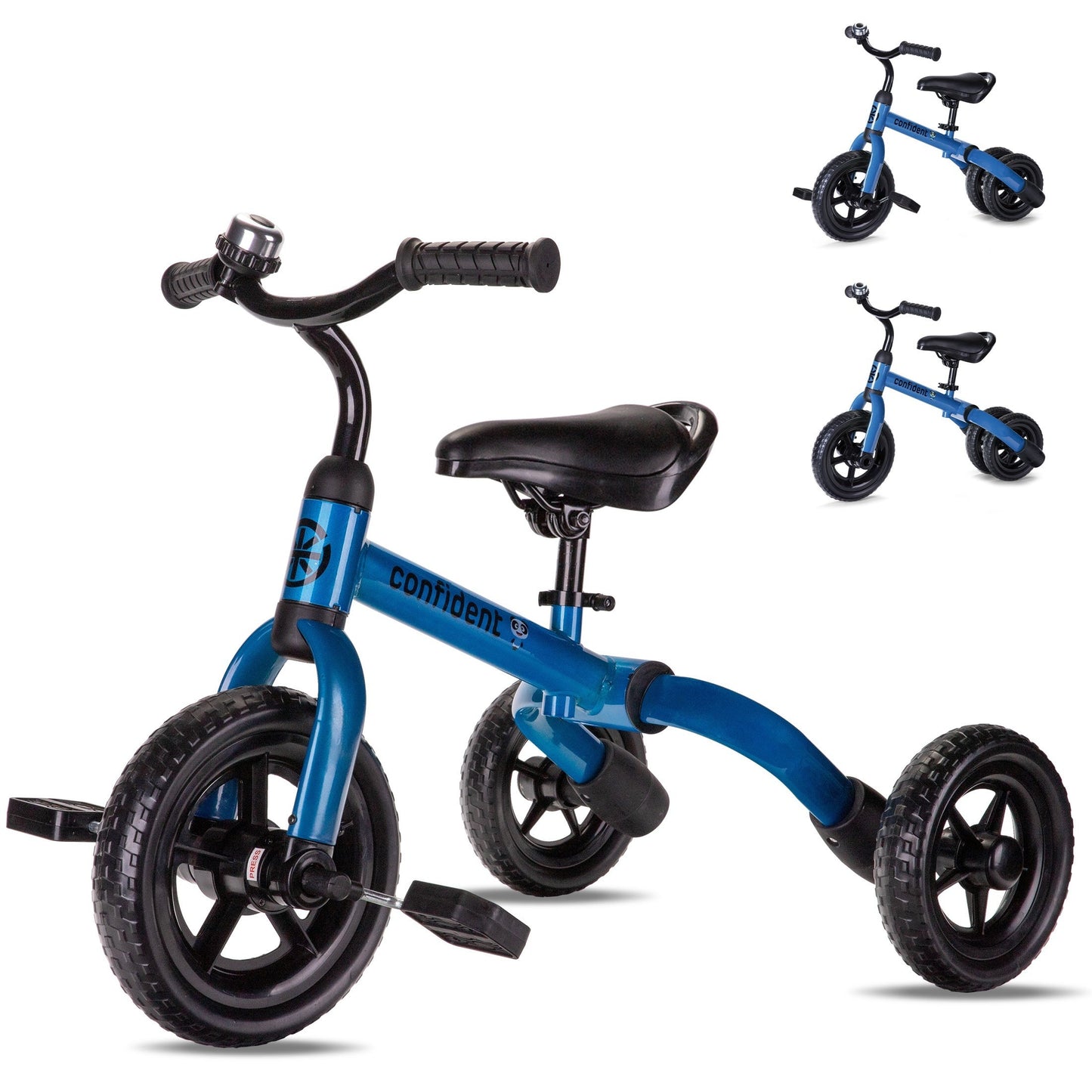 3-in-1 Foldable Toddler Tricycle Balance Bike with Detachable Pedals with the Listed Color, Size or Set Options for Everyday Use