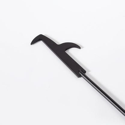 Fire Pit Poker 32 Inch, Wrought Iron Fire Poker Stick with Wooden Handle and Barb Hook, Collapsible Campfire Poker for Fireplace
