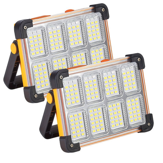 Solar Rechargeable LED Floodlight Flashlight, IP44 Waterproof 4500 Lumens Ultra-Bright Portable Camp Light