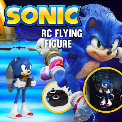 Sonic the Hedgehog 2.5CH IR Jetpack Flying Figure Helicopter, Remote Control Indoor Flying Toy for Kids Boys Sonic Fans