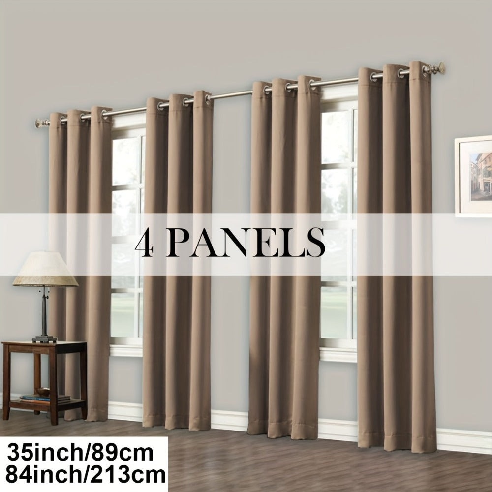 Grommet-Top Blackout Curtain Options in Nine Colors with Seven Width, Length or Panel-Count Labels