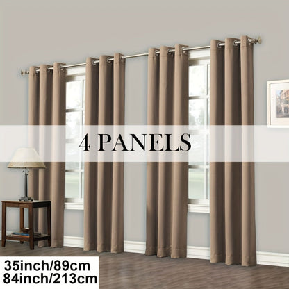 Grommet-Top Blackout Curtain Options in Nine Colors with Seven Width, Length or Panel-Count Labels