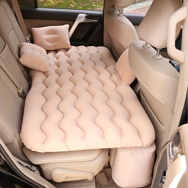 SUV Air Mattress Inflatable Car Bed Portable Camping Mattress Universal Flocked Blow Up Bed for SUV Trunk Back Seat with Storage Bag Repair