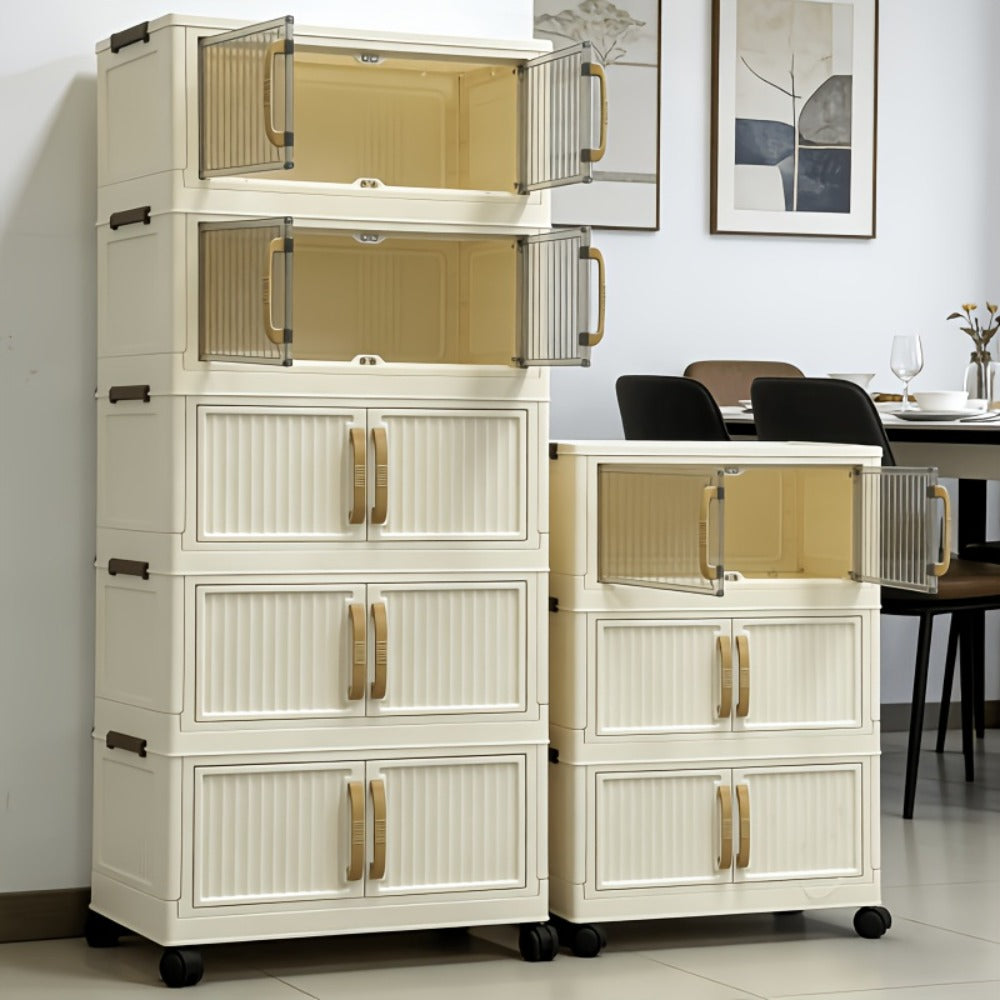 Shoe Cabinet Entryway Organizer, Multi-Functional Foldable Storage Cabinet 3/5 Tier Large, Space-Saving Closet Organizer for Entrance