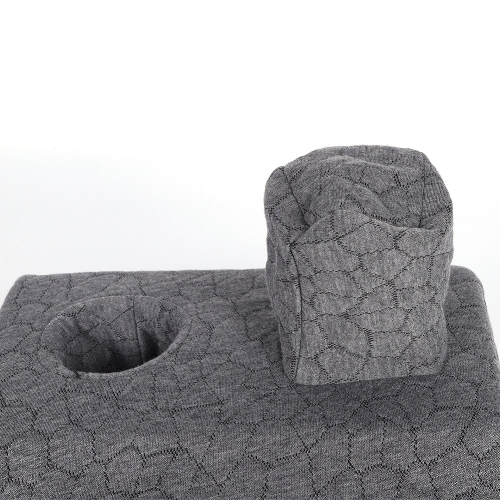 Modular Gray Reading and Gaming Cushion with Armrests, Cup Holders, Side Pockets and Detachable Sections