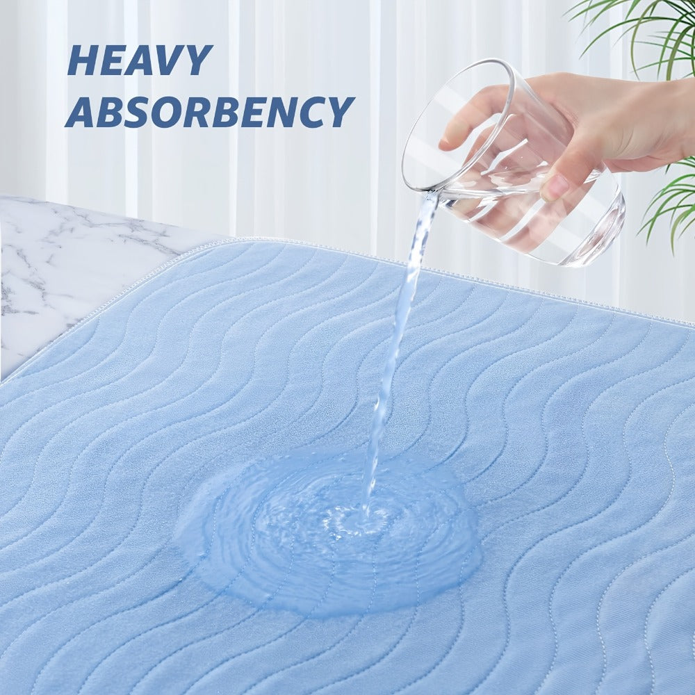 Bed Pads 2 Pack - Heavy Absorbency Reusable Incontinence Mattress Protector for Adults, Elderly & Pets