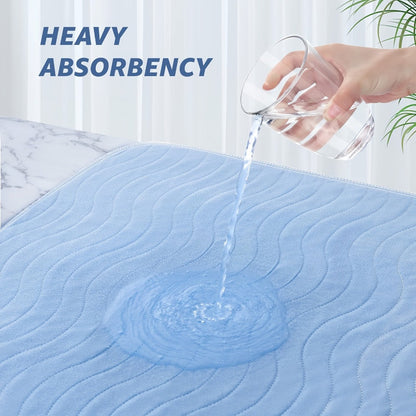 Bed Pads 2 Pack - Heavy Absorbency Reusable Incontinence Mattress Protector for Adults, Elderly & Pets