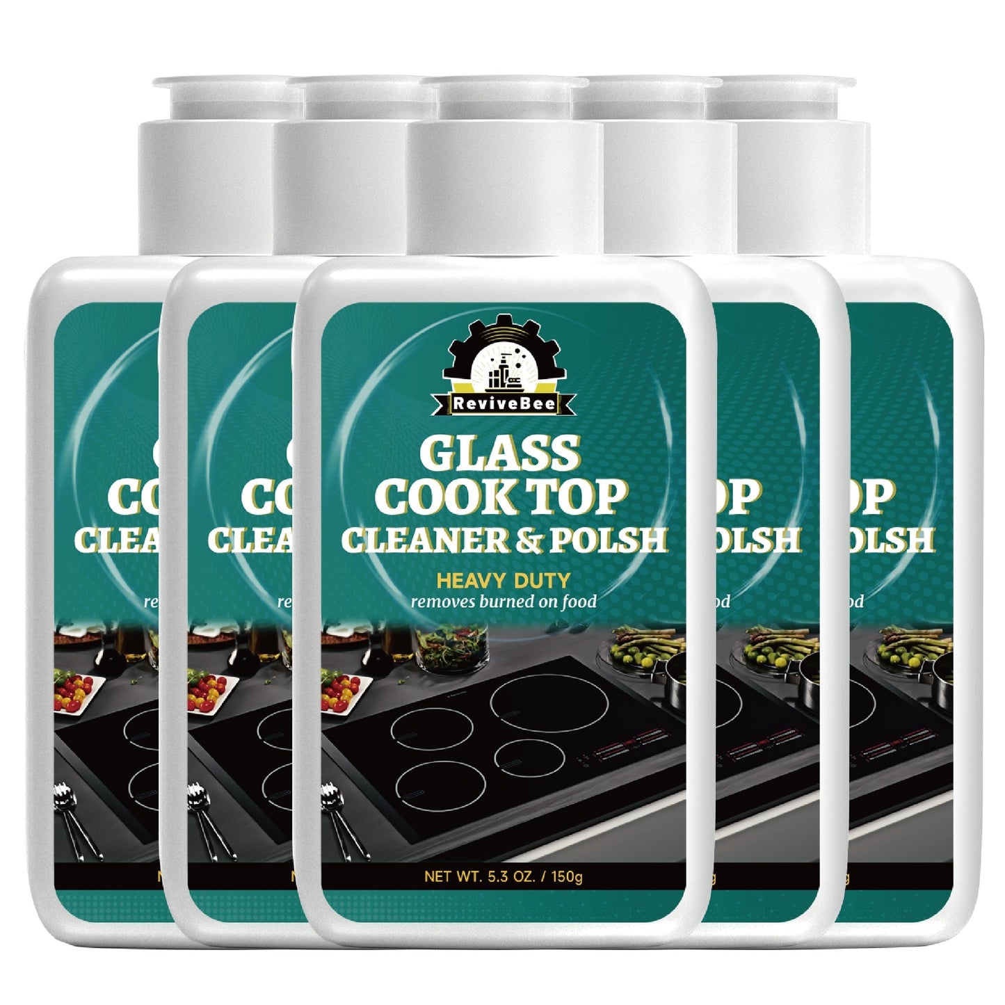 Glass Cooktop Cleaner and Polish – Powerful Stain Remover, Removes Oil Film, Water Spots & Burnt-On Residue