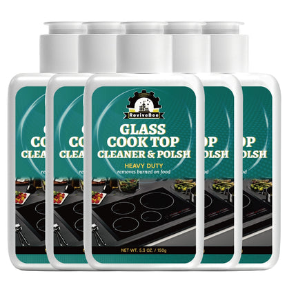 Glass Cooktop Cleaner and Polish – Powerful Stain Remover, Removes Oil Film, Water Spots & Burnt-On Residue