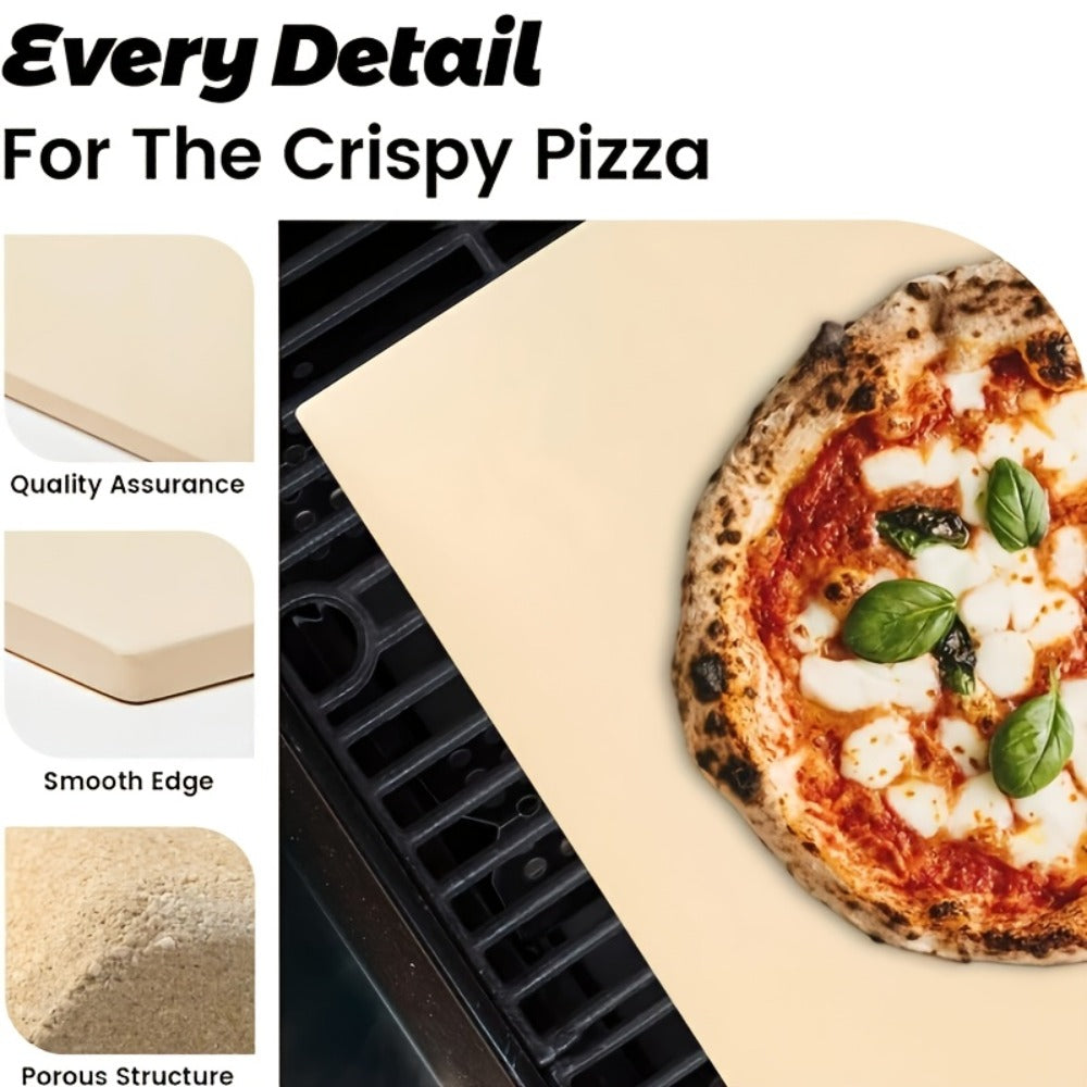 Pizza Stone for Oven and Grill Cordierite Baking Stone Thermal Shock Resistant for Pizza Bread Rectangular 15x11.8 Inch Round 15 Inch
