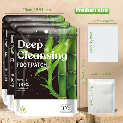 Detox Foot Patches with Bamboo Vinegar Ginger & Lavender – Natural Plant Formula Deep Cleansing Overnight Foot Pads