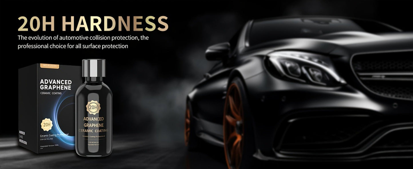 Graphene Ceramic Coating Kit 70ml – 20H Ultra High Gloss Car Paint Protection, 10+ Year Long-Lasting Shield