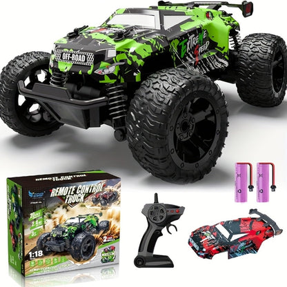 RC Off-Road Truck for Kids 2.4GHz Dual Drive Twin Motor – All-Terrain Anti-Slip Tires Remote Control Car, Sturdy Durable Boys Gift Ages 3 4