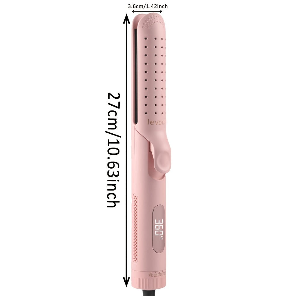 2-in-1 Curling Iron & Hair Straightener 360° Adjustable 5-Level Hot Cold Air Dual Voltage, for Home, Travel and Salon Hair Styling