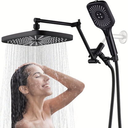Rain Shower Head with Handheld Combo 12 Inch High Pressure Rainfall Showerhead Set, 4-Function Spray