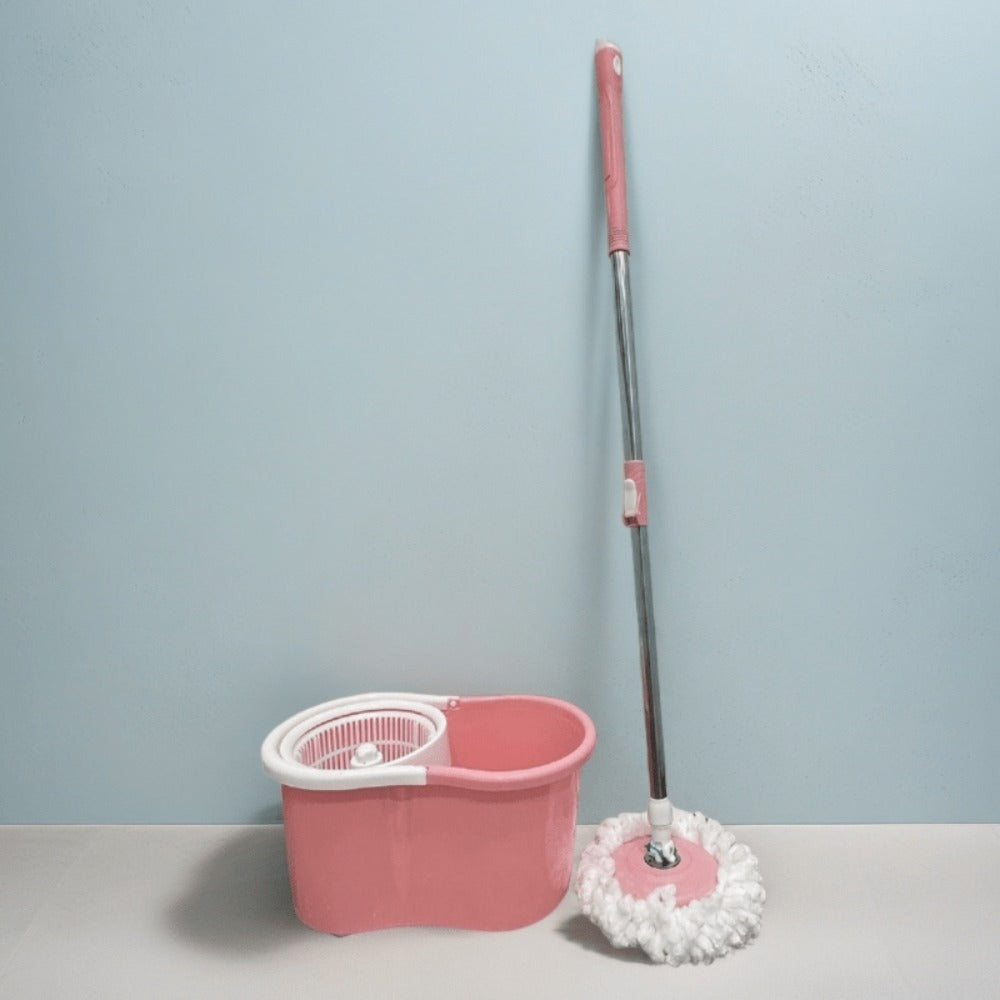 Spin Mop and Bucket with Wringer Set for Entryways, Bedrooms and Living Spaces, with the Listed Configuration