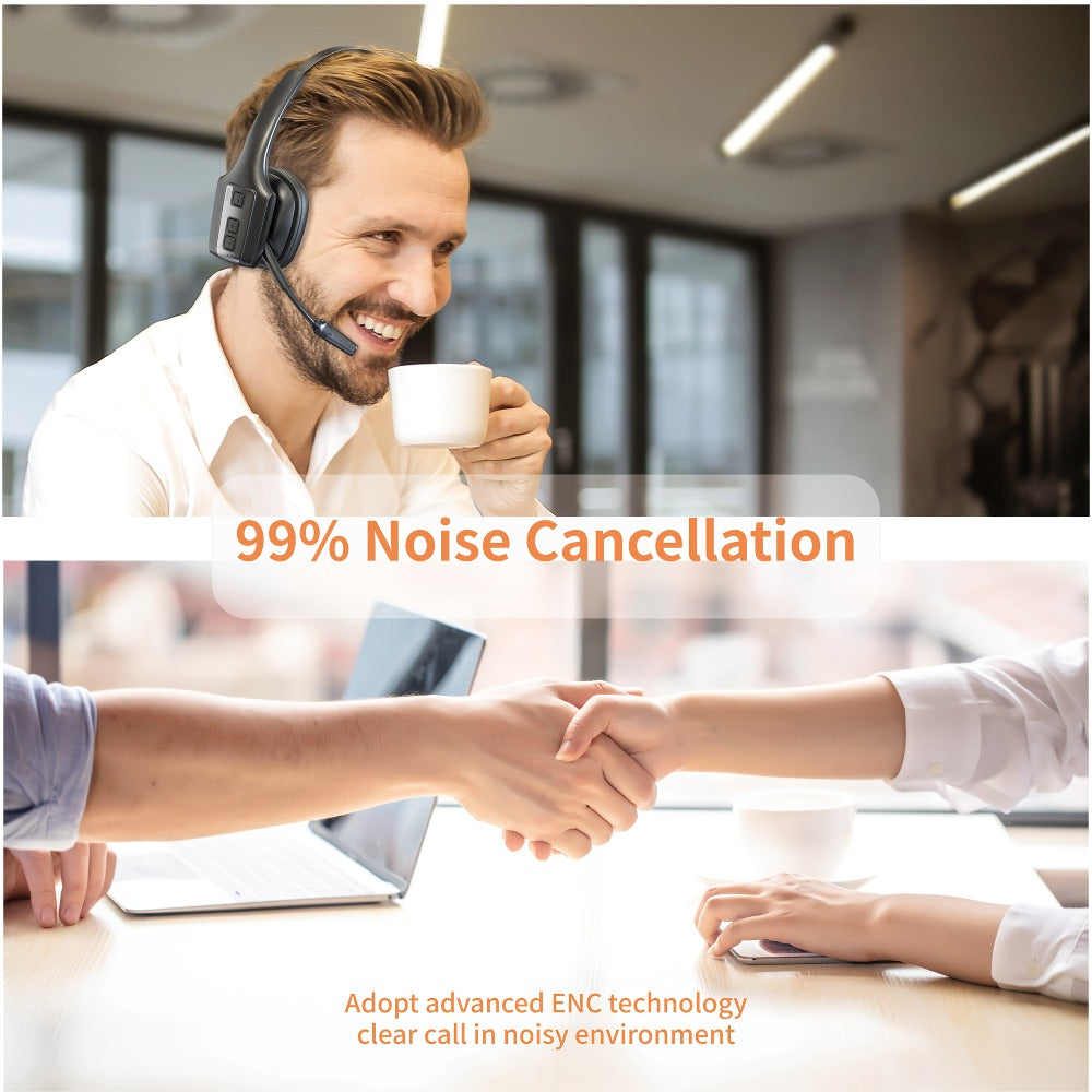 Trucker Bluetooth Headset Single Ear Noise Canceling Wireless Mono Headphone Type-C Charging for an Everyday Personal Care Routine
