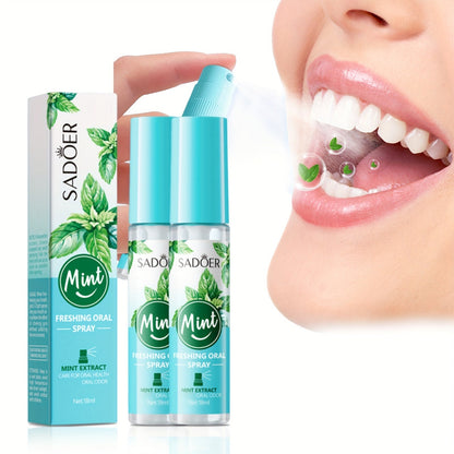 Mint Breath Spray with Tea Tree Essence Portable Oral Freshener, Compact Pocket-Size Mouth Spray