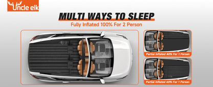 SUV Air Mattress for Camping Inflatable Car Bed with Air Pump 2 Pillows Flocking Surface Portable Sleeping Pad for SUV Backseat Road Trip