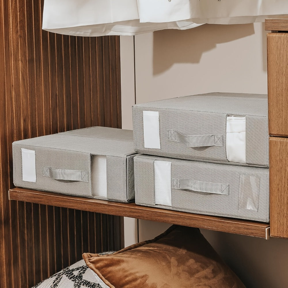 Sheet Organizers and Storage Foldable Closet Organizer Boxes for Bedding, Blankets & Clothes – Bedroom Wardrobe Under Bed Storage