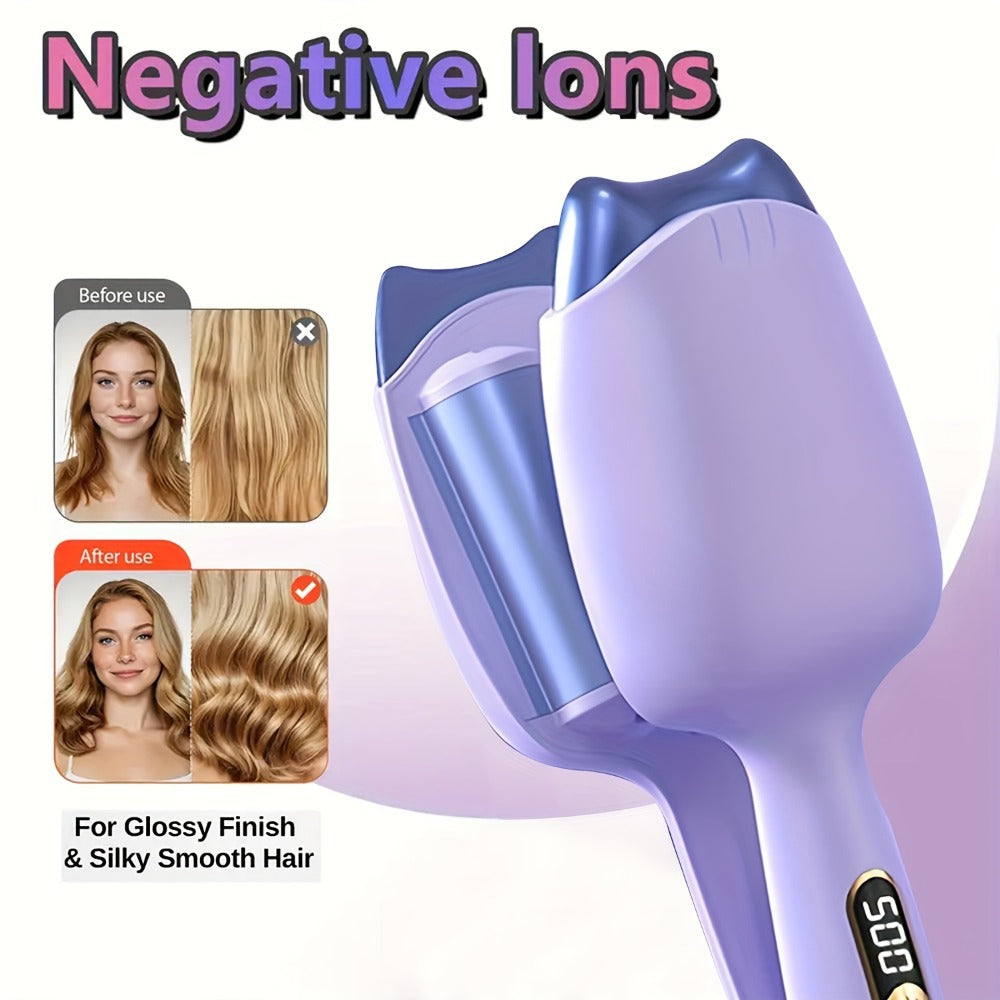 32mm Curling Iron Negative Ion Mini Portable Cat Ears Curler 3-Heat Settings Fast Heating, for Home, Travel and Salon Hair Styling