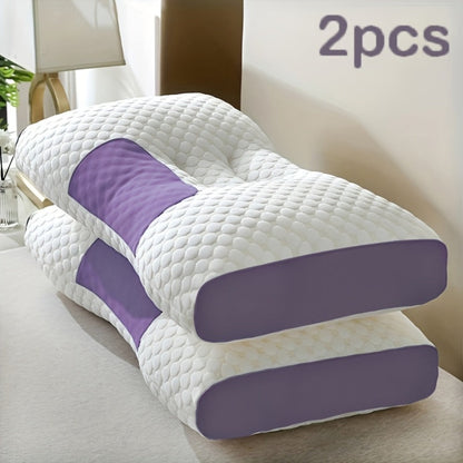 Neck Pillow 2-Pack Orthopedic Contour Support, Removable Zippered Cover, Breathable Fabric, All-Season Cervical Spine
