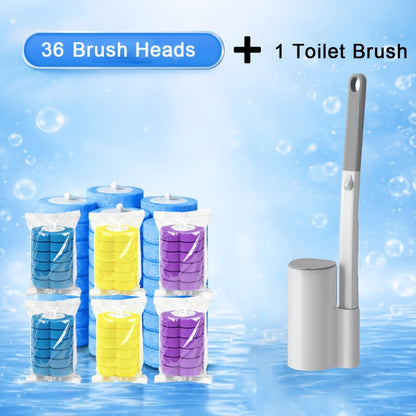 Disposable Toilet Brush Set with Replacement Brush Heads Wall Mounted or Floor Standing for Entryways, Bedrooms and Living Spaces
