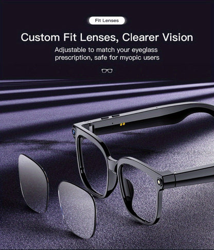 Smart Glasses 8MP Wide-Angle Camera Eyewear with 4K Recording, 4GB Storage and 163-Language Translation