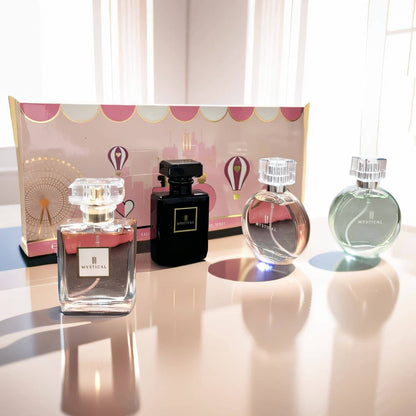 Perfume Gift Set for Women 4 Pieces – Mini Travel Fragrance Set Long Lasting, Unisex Cologne Spray Portable Gift Box for Mother's Day
