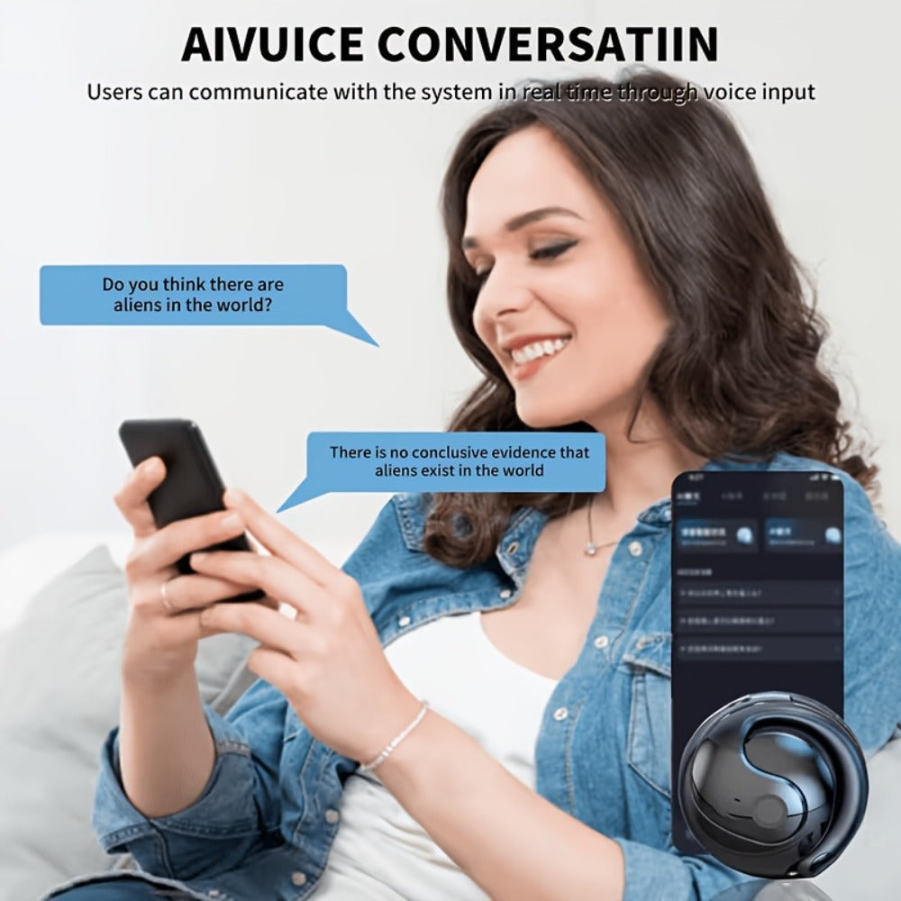 100 Language Real-Time Translation TWS Earphones Coconut Ball Pendant Wireless Earbuds for Bedside Audio, Alarms and Room Entertainment