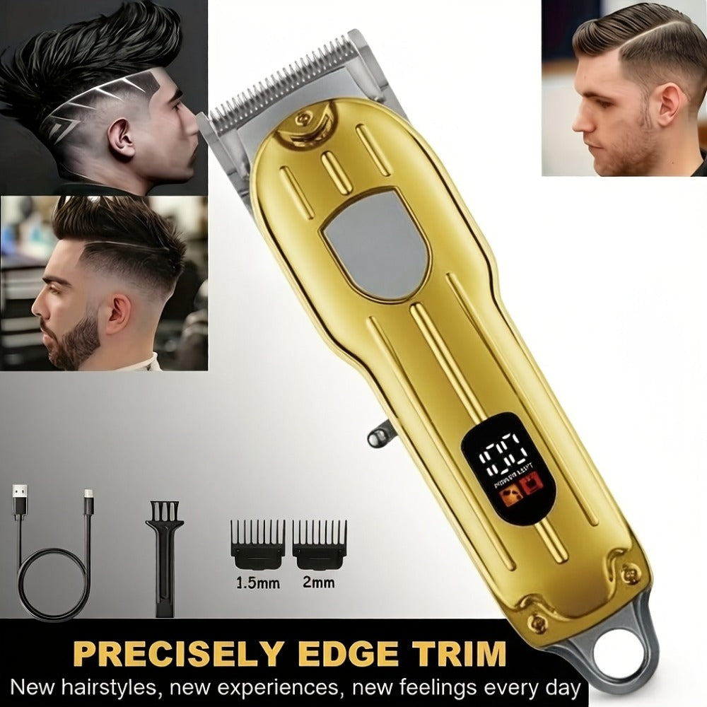 Cordless Hair Clipper for Men – USB Rechargeable Electric Trimmer with Guide Comb, Self Haircut Kit for Home Barbershop Fade