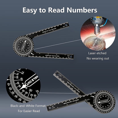 Miter Saw Protractor 7 Inch Aluminum 2-in-1 Professional Angle Finder CNC Machined Precision for Entryways, Bedrooms and Living Spaces