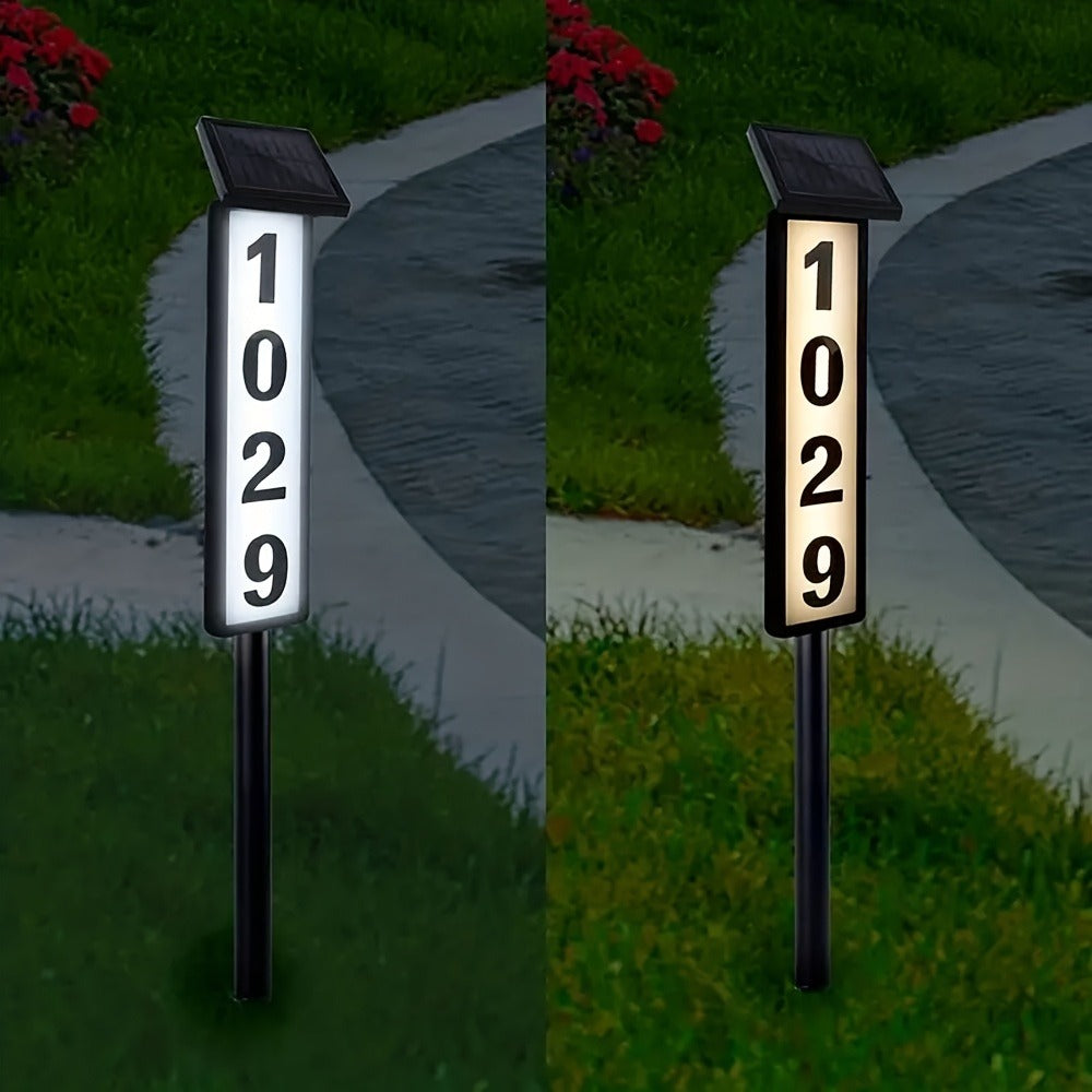 Solar House Number Light LED, DIY Address Sign with 38 LEDs, Switchable & Cool White, 270° Solar Panel