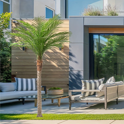 Large Artificial Palm Tree 7ft 8ft 9ft, UV Resistant Faux Tropical Palm Tree with Realistic Leaves for Outdoor Patio Garden Yard