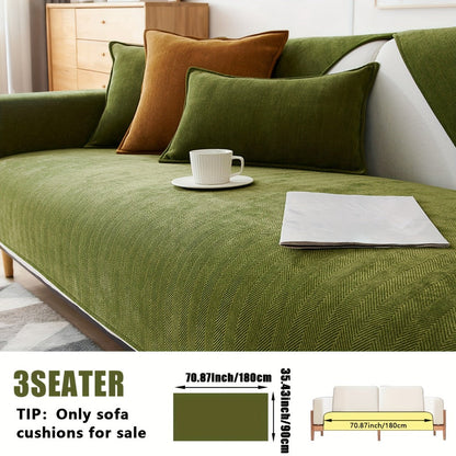 Sofa Cover Ribbed Chenille Stretch Panels for 1 to 4 Seats, Armrests or Cushions with Model-Specific Size and Color Options