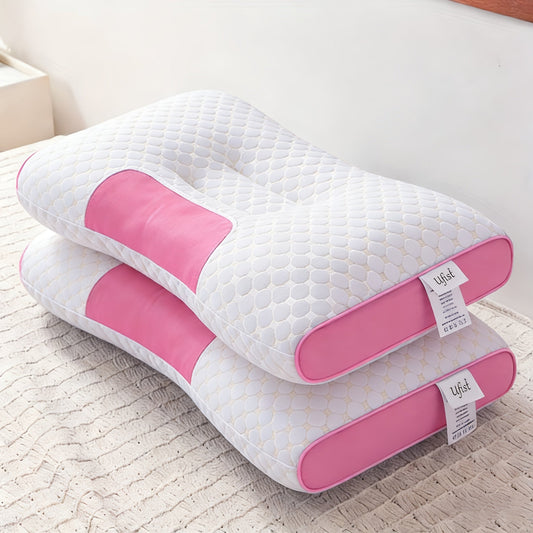 Neck Pillow 2-Pack Orthopedic Contour Support, Removable Zippered Cover, Breathable Fabric, All-Season Cervical Spine