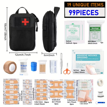 First Aid Kit 399pcs / 99pcs Professional Portable Survival Gear with Splints Scissors Tweezers for Hiking Camping Hunting Car Travel
