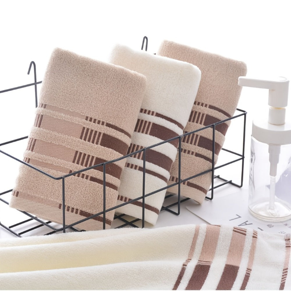 Towel Set 4-Pack Pure Cotton Face Towels in Camel, Beige Yellow or Mixed Colors for Home and Spa