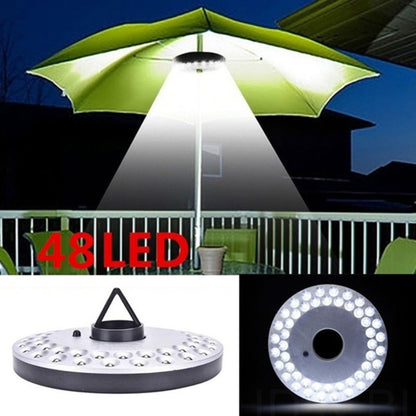 Patio Umbrella Light Battery Powered 48 LED, 3 Brightness Modes Portable Outdoor Camping Light with Hook