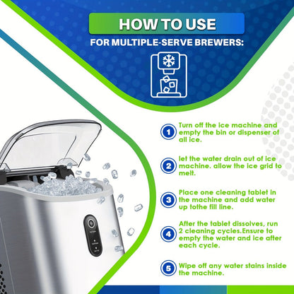 Ice Maker Cleaning Tablets Descaler 12/24/36 Pack for Entryways, Bedrooms and Living Spaces