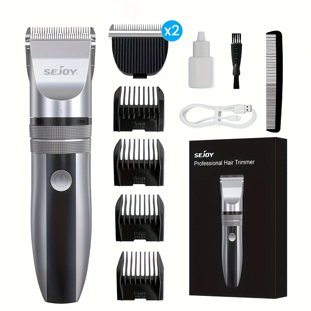 Beard Trimmer for Men Cordless Electric USB Rechargeable with Precision Dial 5-Level Adjustable – Mustache Facial Hair Trimmer Grooming