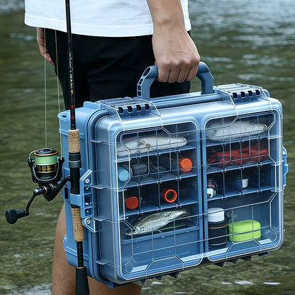 Fishing Tackle Box with Adjustable Dividers & Handle – Multi-Layer Large Capacity Portable Lure Storage Organizer for Hooks