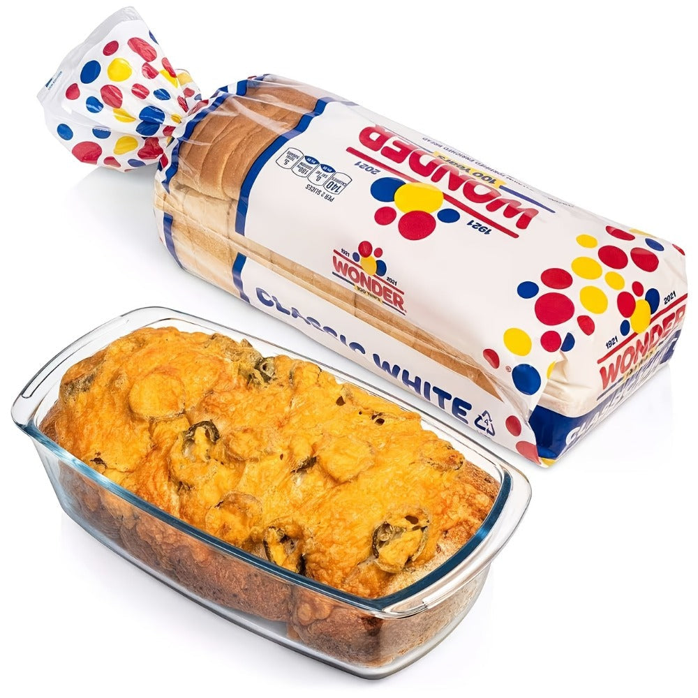 Glass Baking Dish with Lid, 1.9 Qt Rectangular Glass Loaf Pan with Handles, Oven & Airtight Food Storage Container