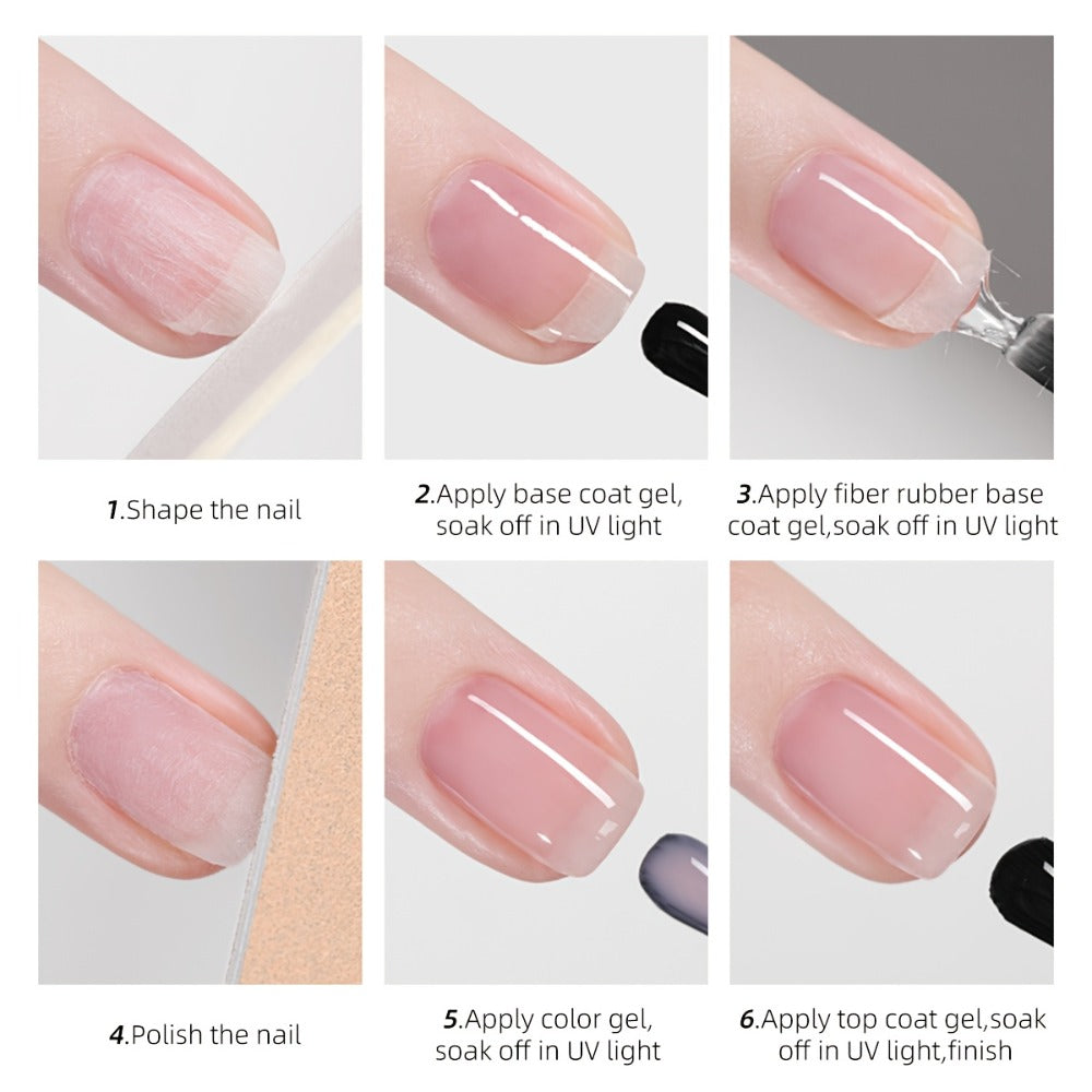 Fiber Nail Glue 3pcs Set, Quick Dry Fiberglass Reinforced Adhesive for Nail Tips Extension, Broken Nail &