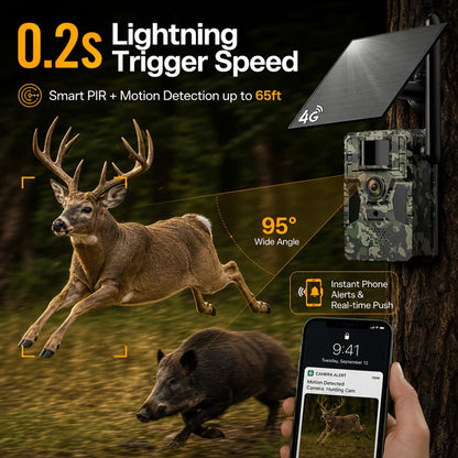 4G Cellular Trail Camera 2K No WiFi Required with Phone App Remote View, Wireless Game Camera for Deer Hunting