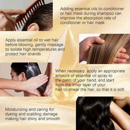 Anti-Frizz Hair Essential Oil Spray Smoothing & Conditioning Treatment for Dry, Damaged & Frizzy Hair
