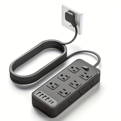 Charging Station 18-in-1 Power Strip Surge Protector 12 AC Outlets 6 USB Ports 4 USB-A 2 USB-C for an Everyday Personal Care Routine