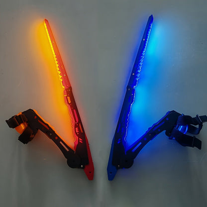 LED Mantis Knife Cyberpunk Light Up Acrylic Prop, Luminous Blade for Halloween Costume Cosplay Sci-Fi Role Play Party